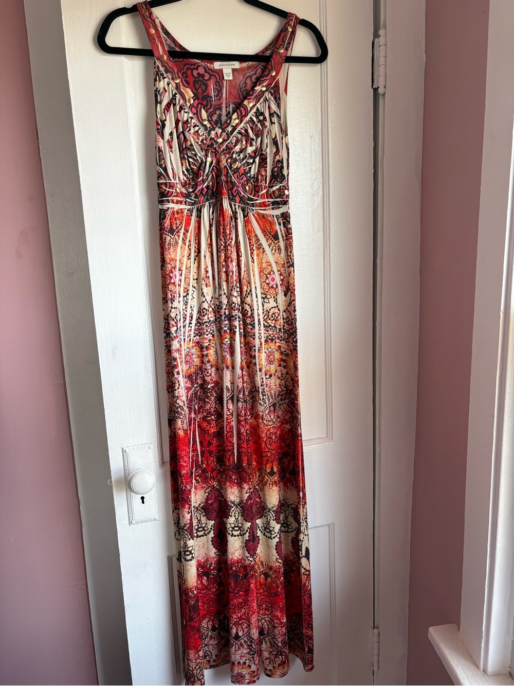 Boston Proper Studded Geometric Paisley Maxi Dress XS - Picture 2 of 6